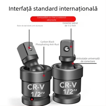 Cheie electrică cu articulație universală de 360° și capac rotativ – oțel din aliaj crom-vanadiu, anticoroziv