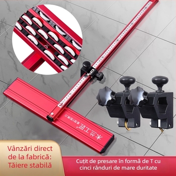 Portabil tăietor de plăci cu cinci role în cinci rânduri, lamă de tip T pentru împingere, pentru plăci ceramice