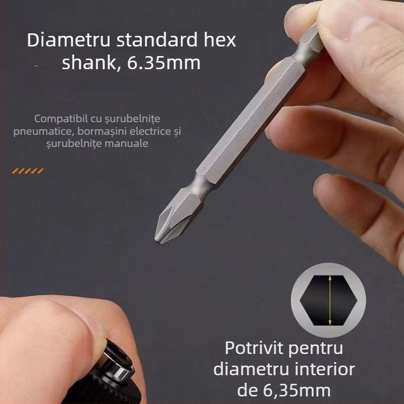 Set de bituri pentru șurubelniță: dual-use - cap plat și Philips, magnetice, ultra-tari, cu capete duble pentru bormașină