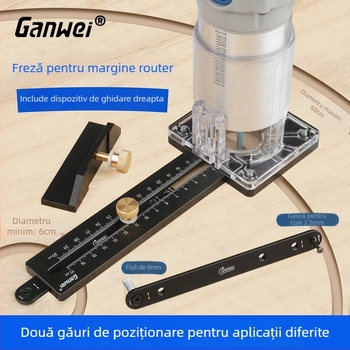 Bază CNC pentru frezarea de tăiere, aliaj de aluminiu, gaură circulară pentru difuzorul de chitară — unealtă pentru tâmplărie