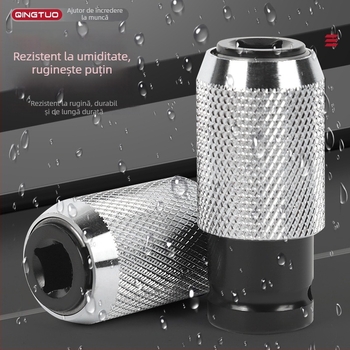 Adaptor pentru bormașină cu ax pătrat, interfață cu patru caneluri, oțel cu carbon înalt, mandrină cu arc