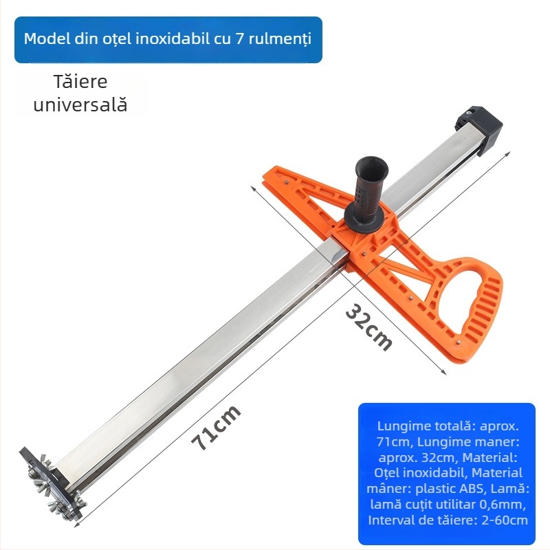 Tăietor pentru plăci de gips – oțel inoxidabil, pliabil, acționat manual, pentru tăierea plăcilor de gips