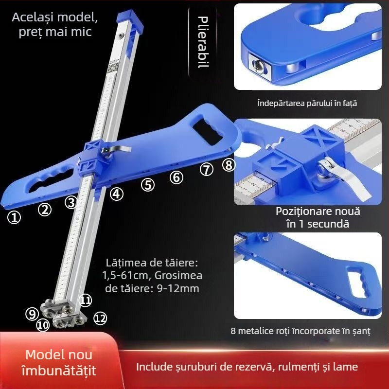 Tăietor pentru plăci de gips – oțel inoxidabil, pliabil, acționat manual, pentru tăierea plăcilor de gips