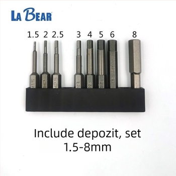 Set de bituri hexagonale interne pentru unelte pneumatice, HSS