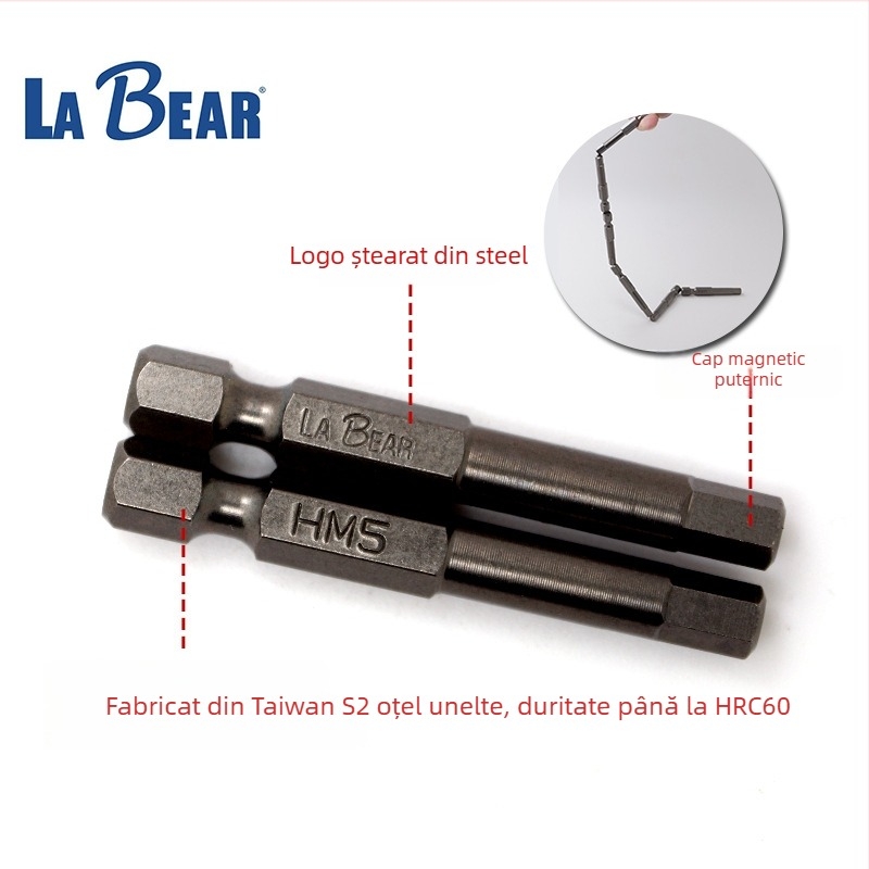 Set de bituri hexagonale interne pentru unelte pneumatice, HSS