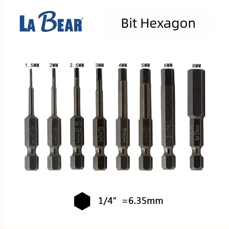 Set de bituri hexagonale interne pentru unelte pneumatice, HSS