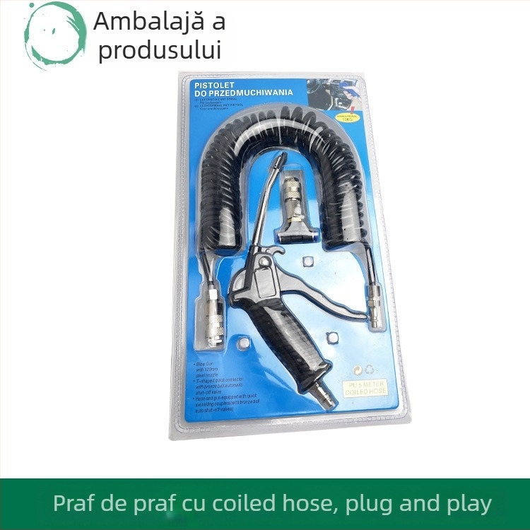 Set pneumatic pentru suflat praf, stil european, cu accesorii pentru țeavă spirală de evacuare a cenușei