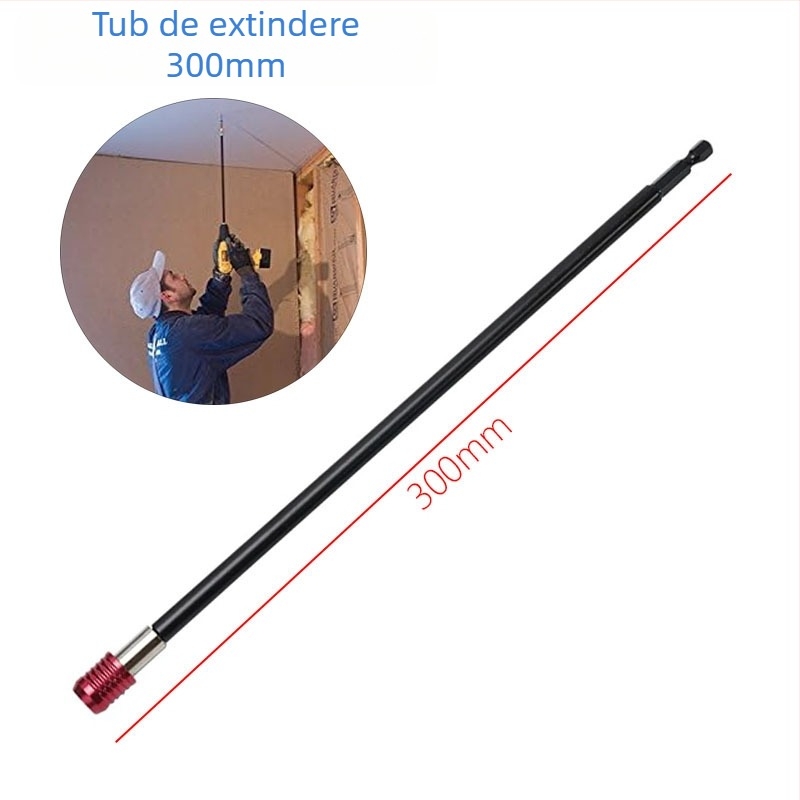 Bară de extensie hexagonală cu eliberare rapidă și adaptor cu blocare automată, din aliaj, ax hexagonal de 1/4 inch pentru bormașină electrică