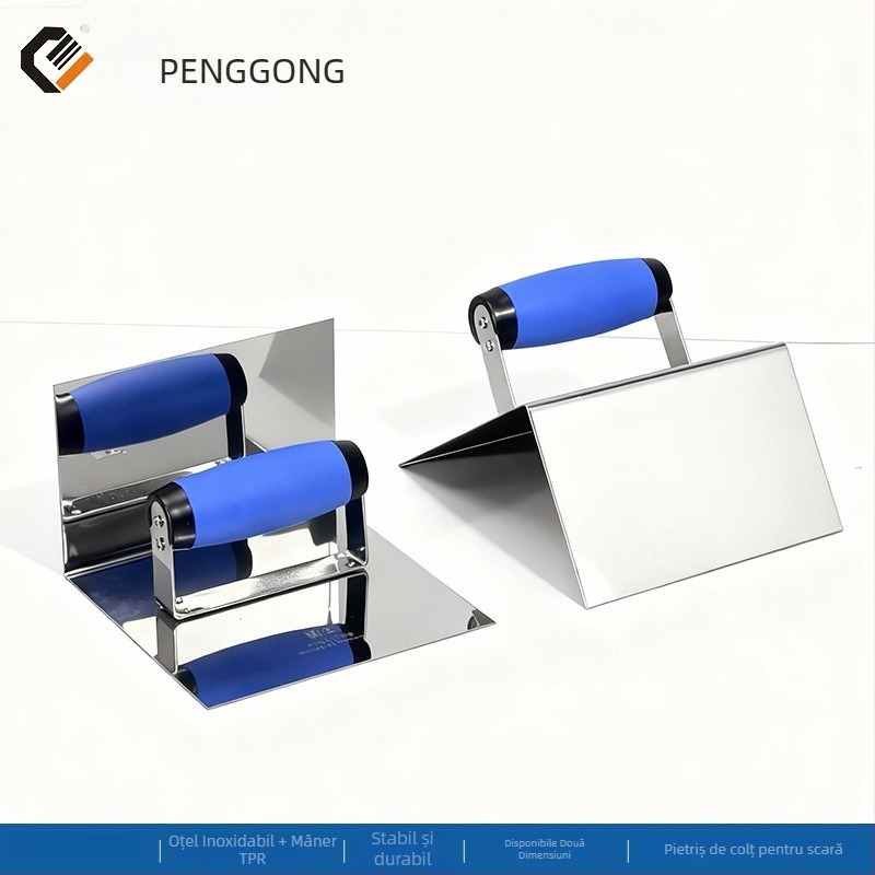 Peng Gong 410 oțel inoxidabil — set de mistrii colț Yin-Yang în formă de scară, unelte pentru tencuirea pereților și renovarea scărilor