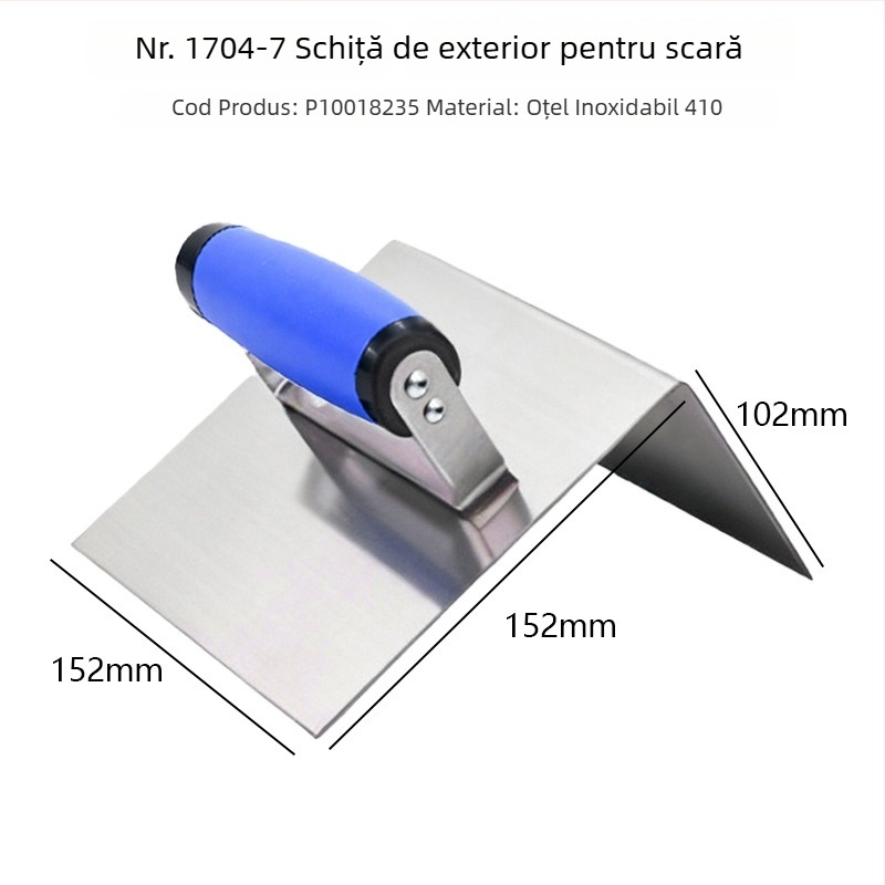 Peng Gong 410 oțel inoxidabil — set de mistrii colț Yin-Yang în formă de scară, unelte pentru tencuirea pereților și renovarea scărilor