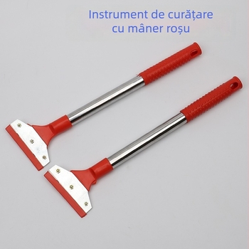 Cuțit de curățare pentru sticlă, cu mâner lung, lamă din oțel carbon și mâner din oțel inoxidabil și plastic