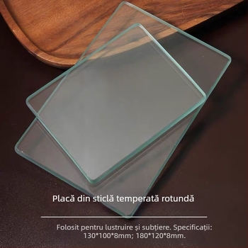 Placă de lustruire a marginii sticlei pentru sticlă securizată – placă de susținere robustă, spate rugos, utilizare DIY, greutate 255–430 g