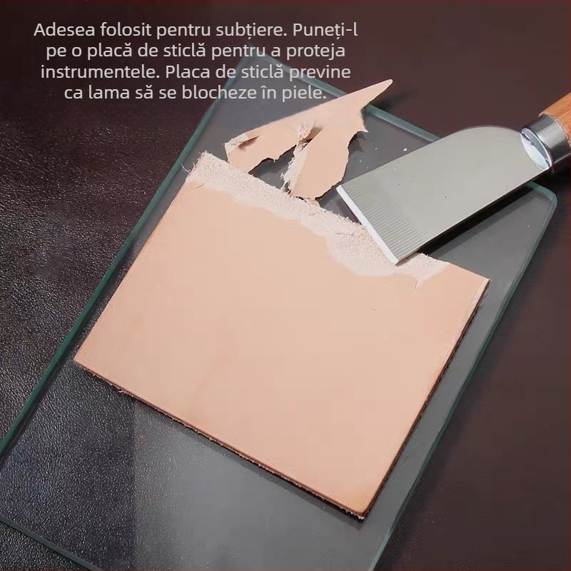 Placă de lustruire a marginii sticlei pentru sticlă securizată – placă de susținere robustă, spate rugos, utilizare DIY, greutate 255–430 g
