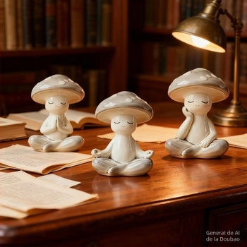 Ornament de birou ciupercă pentru meditație și yoga; obiect decorativ din rășină, marca Juhang; material: rășină; categorie: meșteșuguri din rășină; stil: stil oriental nou