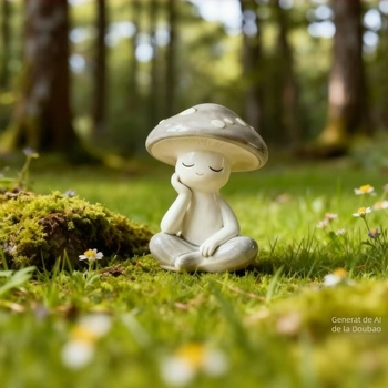Ornament de birou ciupercă pentru meditație și yoga; obiect decorativ din rășină, marca Juhang; material: rășină; categorie: meșteșuguri din rășină; stil: stil oriental nou