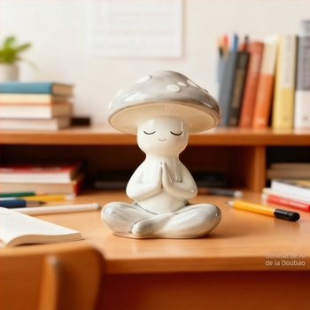 Ornament de birou ciupercă pentru meditație și yoga; obiect decorativ din rășină, marca Juhang; material: rășină; categorie: meșteșuguri din rășină; stil: stil oriental nou