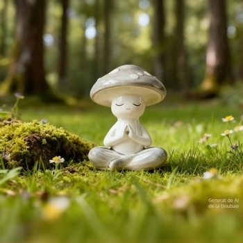 Ornament de birou ciupercă pentru meditație și yoga; obiect decorativ din rășină, marca Juhang; material: rășină; categorie: meșteșuguri din rășină; stil: stil oriental nou