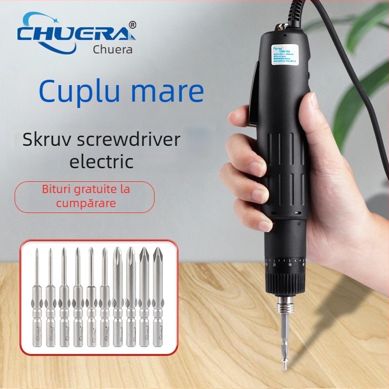Șurubelniță electrică cu motor brushless, conectată la 220V, înainte/înapoi, viteze multiple, mandrină cu schimbare rapidă