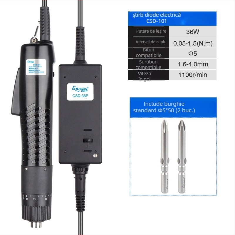 Șurubelniță electrică cu motor brushless, conectată la 220V, înainte/înapoi, viteze multiple, mandrină cu schimbare rapidă
