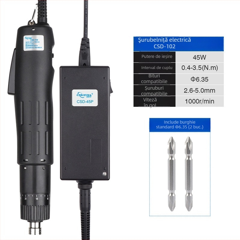 Șurubelniță electrică cu motor brushless, conectată la 220V, înainte/înapoi, viteze multiple, mandrină cu schimbare rapidă