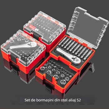 Set de 102 biți pentru șurubelnița electrică, din oțel S2, nemagnetic, neizolat