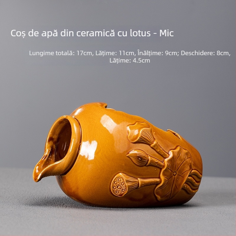 Vas ceramic pentru apă pentru pești și hidroponie, stil clasic, lucrat manual, glazurat