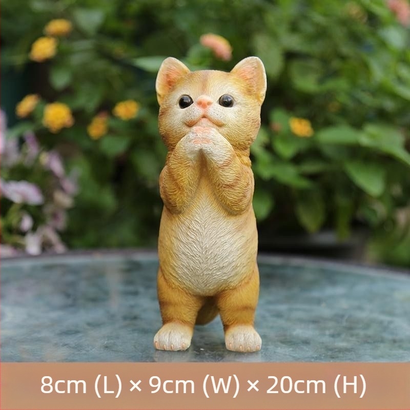 Ornament pisicuță din rășină pentru grădină în aer liber, stil desen animat; Material: Rășină; Categorie: Meșteșuguri din rășină