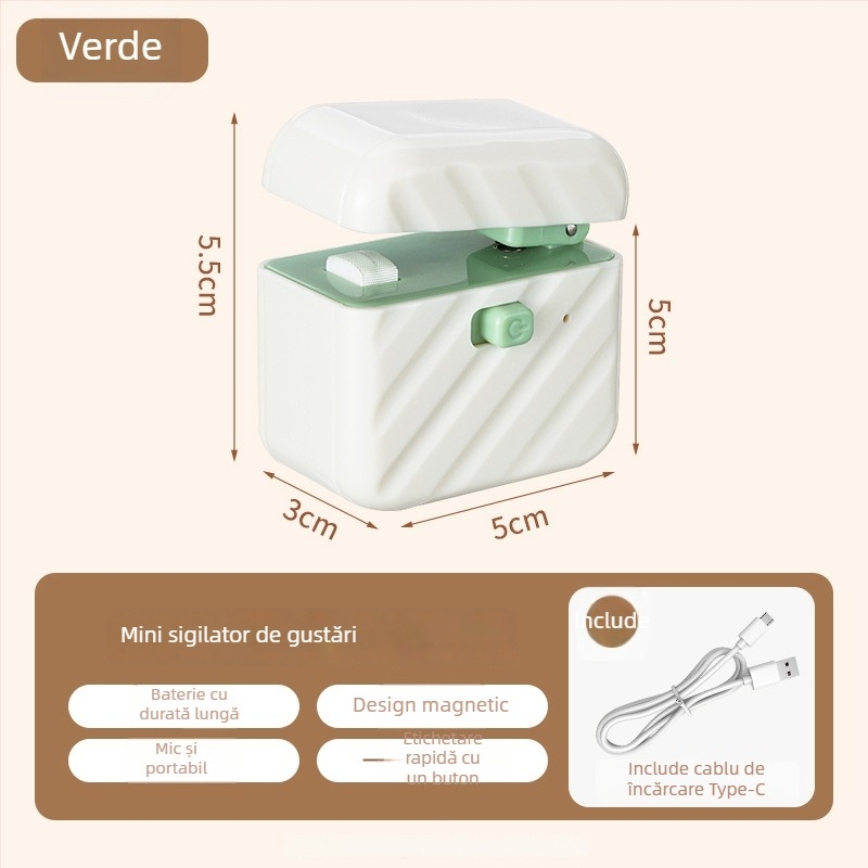 Clips sigiliu pentru pungi – compact, sigilare termică, imprimare logo, prelucrare la comandă