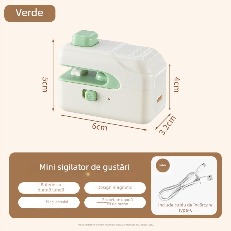 Clips sigiliu pentru pungi – compact, sigilare termică, imprimare logo, prelucrare la comandă