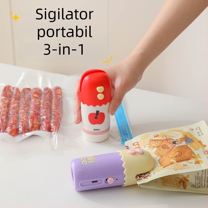 Mașină portabilă de vidat, 3 în 1, pentru ambalarea alimentelor de acasă — Brand: Yili, Model: YL021, Ambalare: 100 buc./cutie, Stil: Modern minimalist