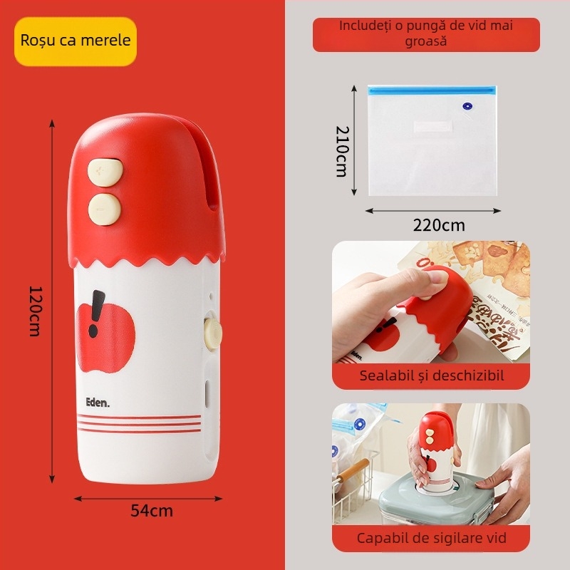 Mașină portabilă de vidat, 3 în 1, pentru ambalarea alimentelor de acasă — Brand: Yili, Model: YL021, Ambalare: 100 buc./cutie, Stil: Modern minimalist