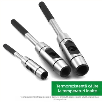 Cheie pentru filetare cu mecanism de tip ratchet, din oțel 45#, cromată, reglabilă, mâner drept