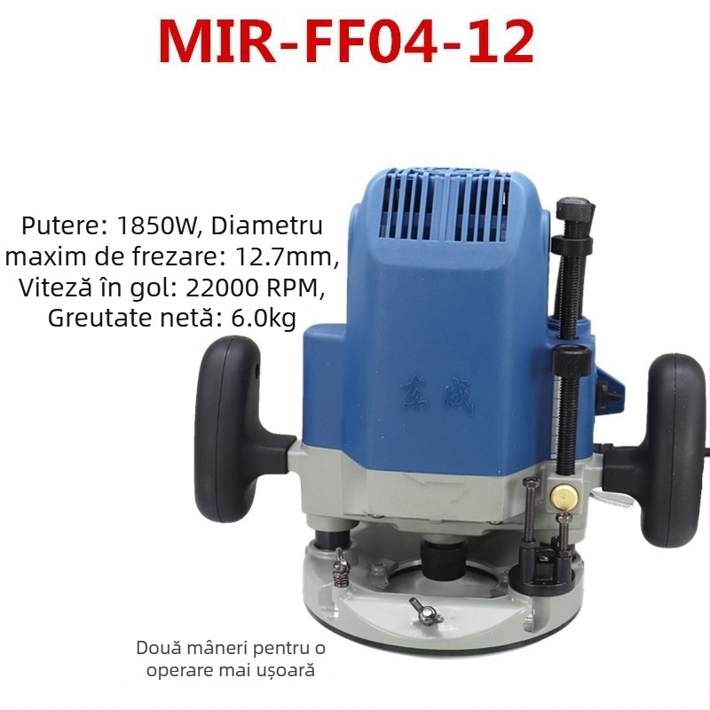 Dongcheng mașină electrică de frezat lemn, gravură 04-12, operare cu două mâini, frezare și gravură, tăierea marginii și canelare, tensiune 2.4