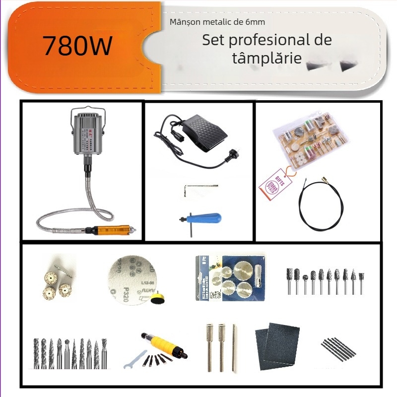 Mașină portabilă de lustruit pentru gravură în jad, lemn, metal, acrilic și ceramică — 28.000 rpm, 220–280V, alimentare la priză