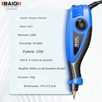 Peniță electrică de gravură – gravură pe metal, beton și piatră; Marcă: Altele; Domeniu de aplicare: Altele; Tensiune: Altele