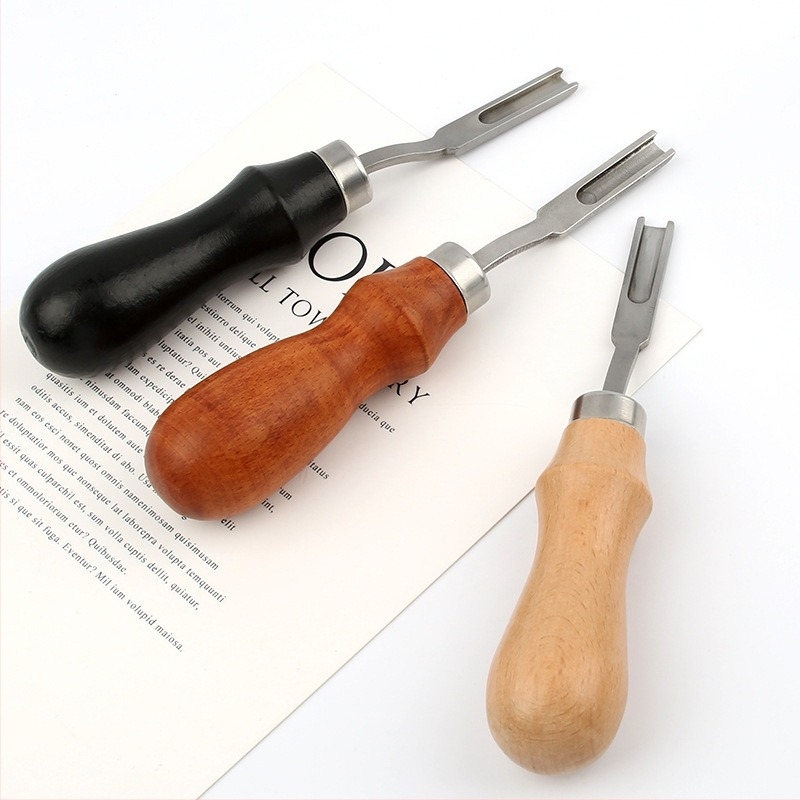 Edge Scraper cu mâner din lemn – Leather DIY Tool, French Wide Edge, Thinning Knife (Origin: Anhui; Brand: Yl; Non-imported)