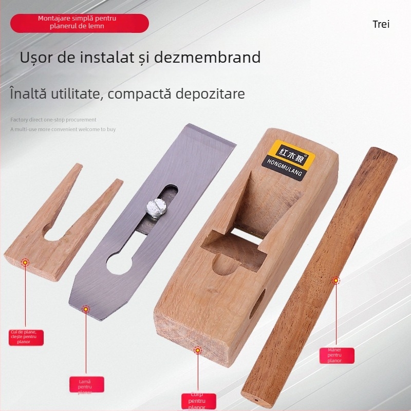 Planer pentru lemn - manual, împingere cu mâna, instrument de tâmplă