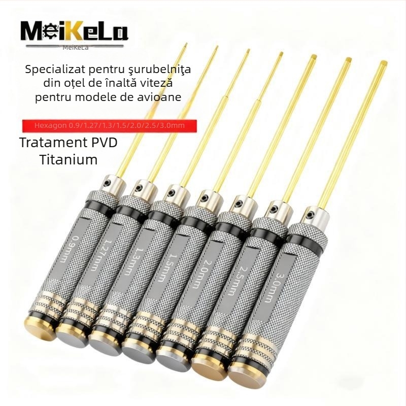 Set de șurubelnițe și chei hex pentru model de avion, magnetice, din oțel rapid (HSS)
