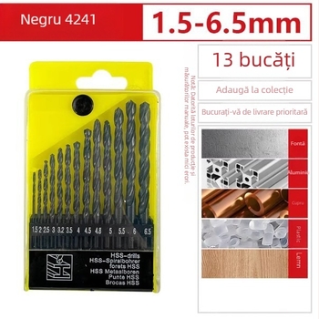 Burghiu spiral HSS 4241, pentru găurire în fier, plastic, lemn, cupru și aluminiu