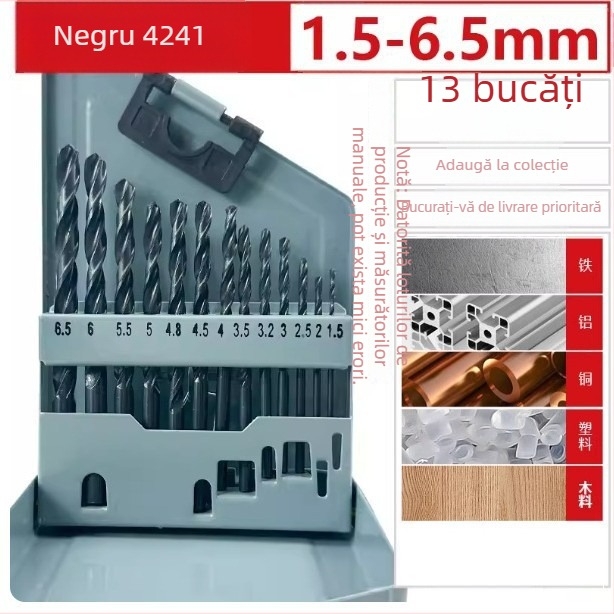 Burghiu spiral HSS 4241, pentru găurire în fier, plastic, lemn, cupru și aluminiu