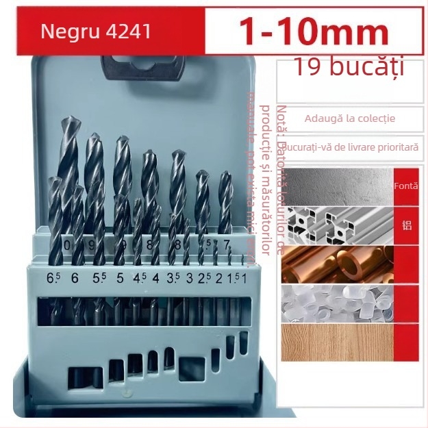Burghiu spiral HSS 4241, pentru găurire în fier, plastic, lemn, cupru și aluminiu