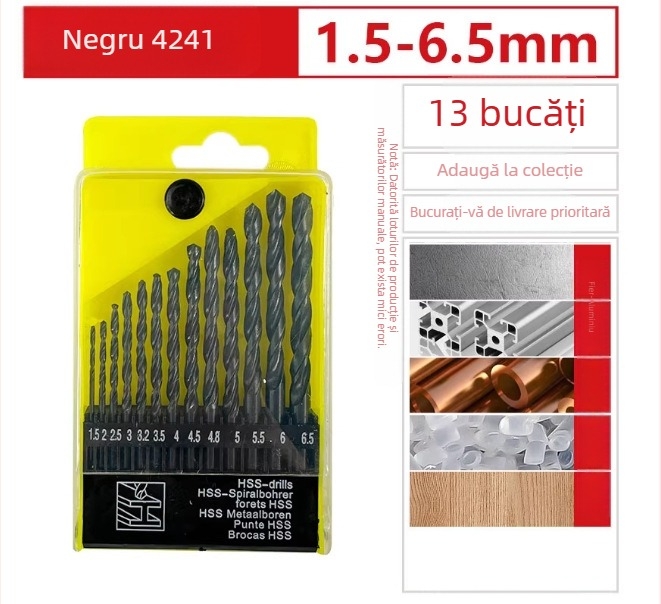 Burghiu spiral HSS 4241, pentru găurire în fier, plastic, lemn, cupru și aluminiu