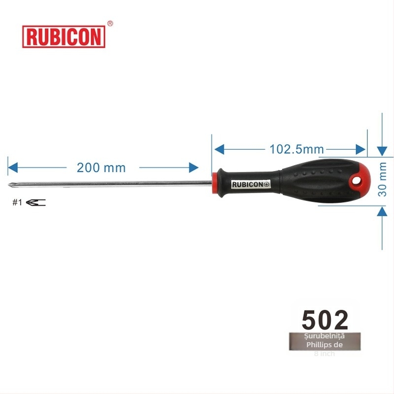 Șurubelniță cu cap cruce Robin Hood RUBICON, oțel crom-vanadiu, magnetizată (cap cruce • magnetizată • CR-V)