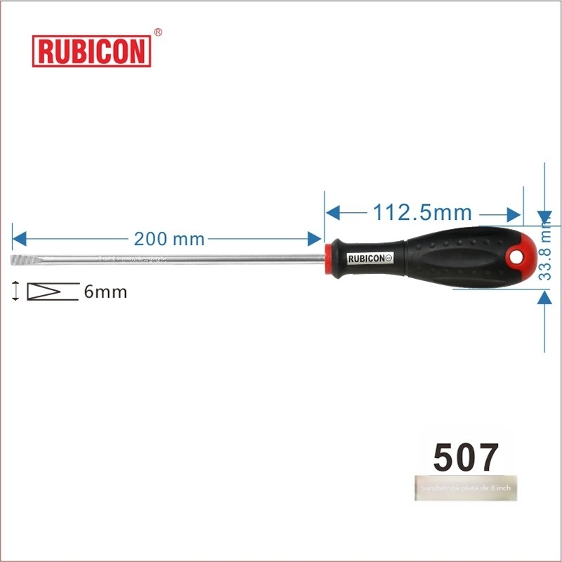 Șurubelniță cu cap cruce Robin Hood RUBICON, oțel crom-vanadiu, magnetizată (cap cruce • magnetizată • CR-V)