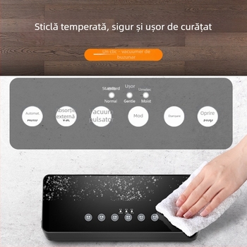 Mașină de vidat pentru ambalare, lățime sigilare 30 cm, 100W, 110-220V, model A1918, carcasă din sticlă securizată + ABS