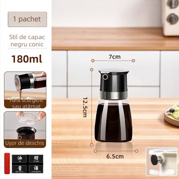 Sticlă de ulei cu capac anti-vărsat – sticlă alimentară, brand aileyou, stil minimalist modern