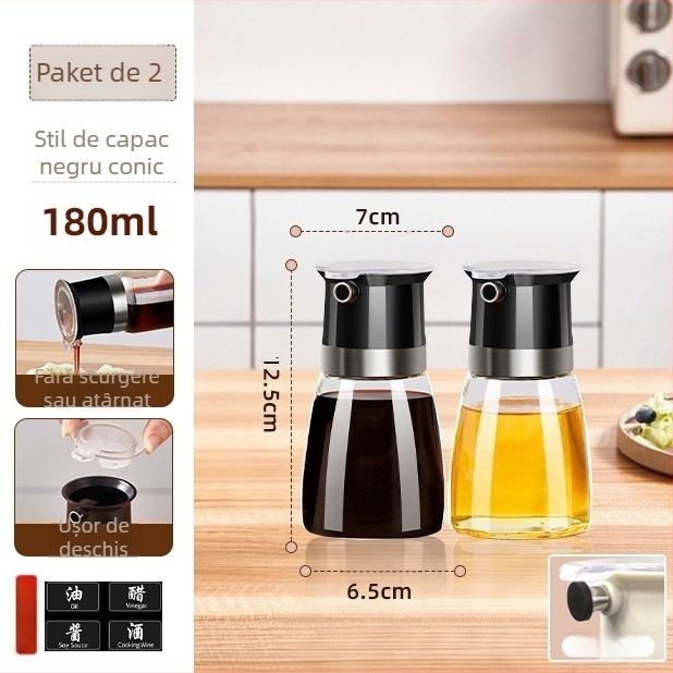 Sticlă de ulei cu capac anti-vărsat – sticlă alimentară, brand aileyou, stil minimalist modern
