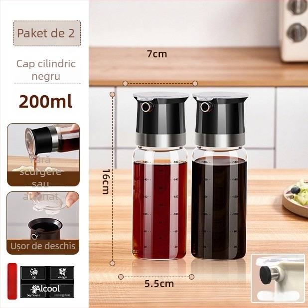 Sticlă de ulei cu capac anti-vărsat – sticlă alimentară, brand aileyou, stil minimalist modern