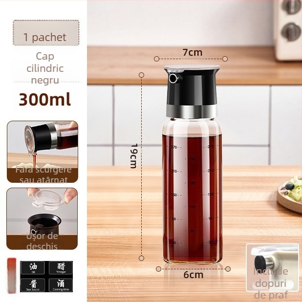 Sticlă de ulei cu capac anti-vărsat – sticlă alimentară, brand aileyou, stil minimalist modern