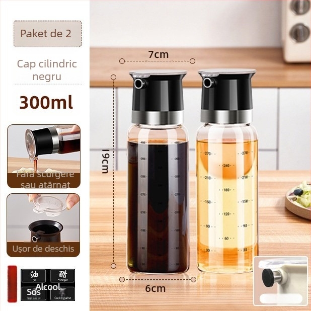 Sticlă de ulei cu capac anti-vărsat – sticlă alimentară, brand aileyou, stil minimalist modern